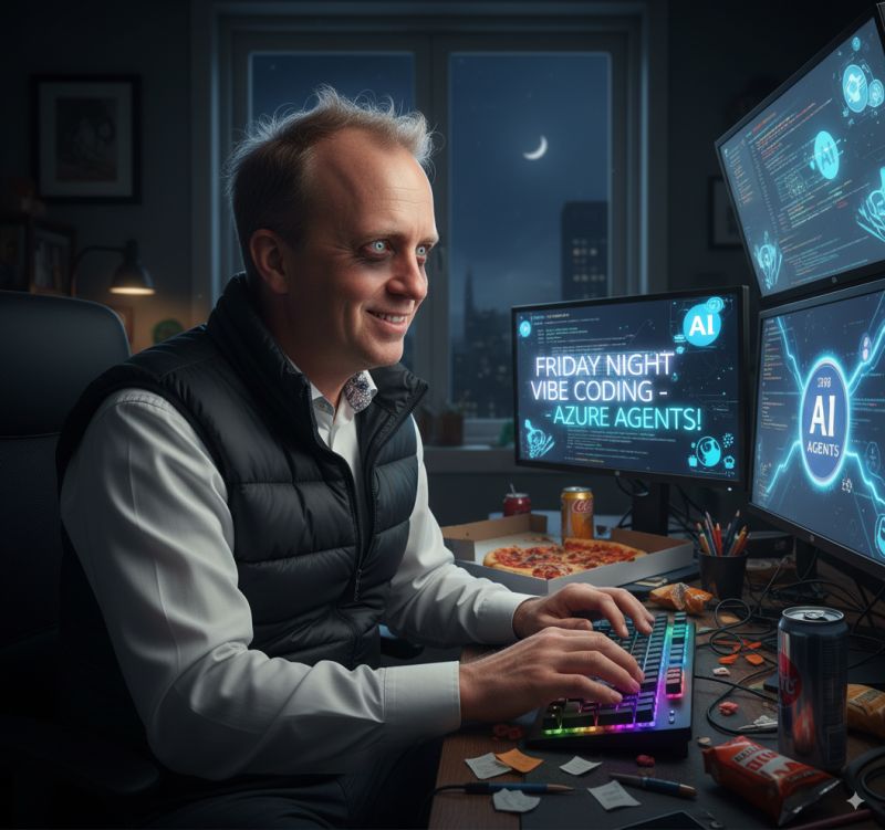 It is Friday evening and I am vibe coding Azure Agentsvery a